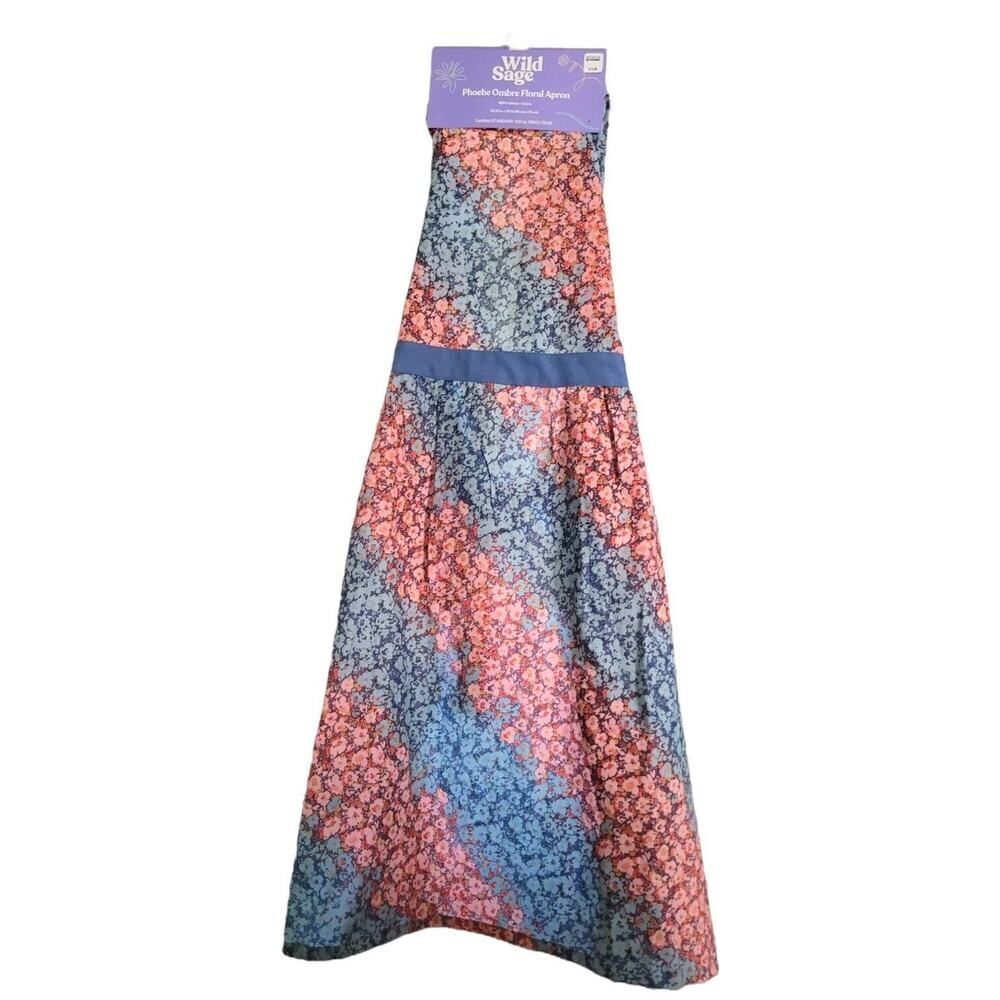 Floral Ombre Apron "Phoebe" by Wild Sage 35x30 100% Cotton